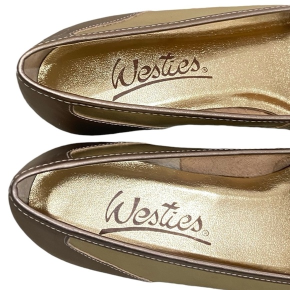 Westies tri color metallic bronze/gold/copper leather slip-on loafers size 9 - Picture 4 of 10